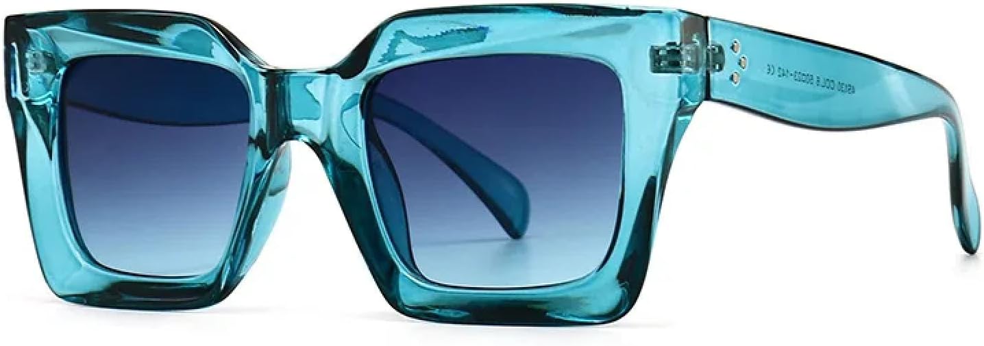 

Модные винтажные солнцезащитные очки в крупной оправе для женщин и мужчин, для путешествий, класса люкс, большие солнцезащитные очки с защитой от УФ-излучения UV400 TKKTLLT, Blue Blue