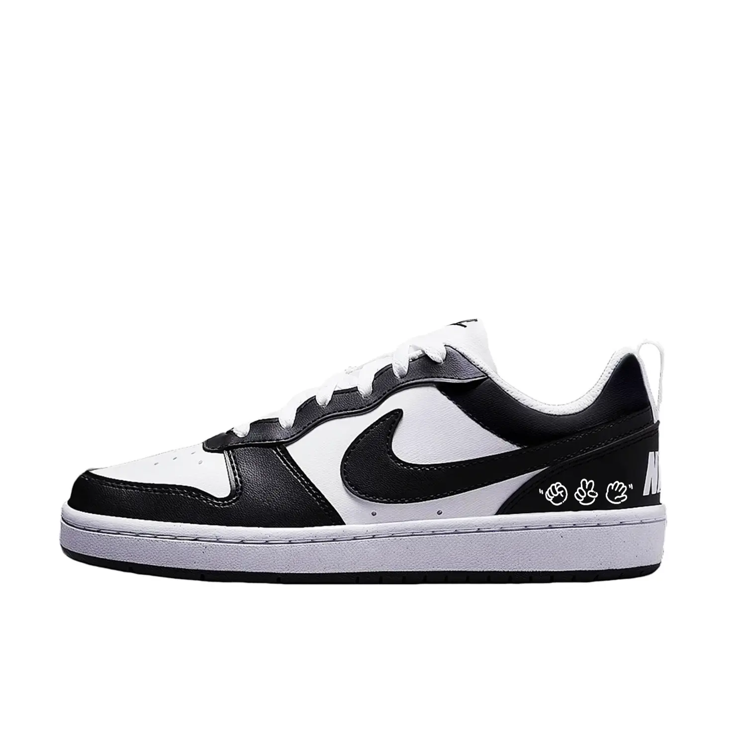 

Court Borough Stone Seed Synthetic Leather Slip Resistant Lightweight Cushioning Low top Детские скейтбординг кроссовки Nike, черный