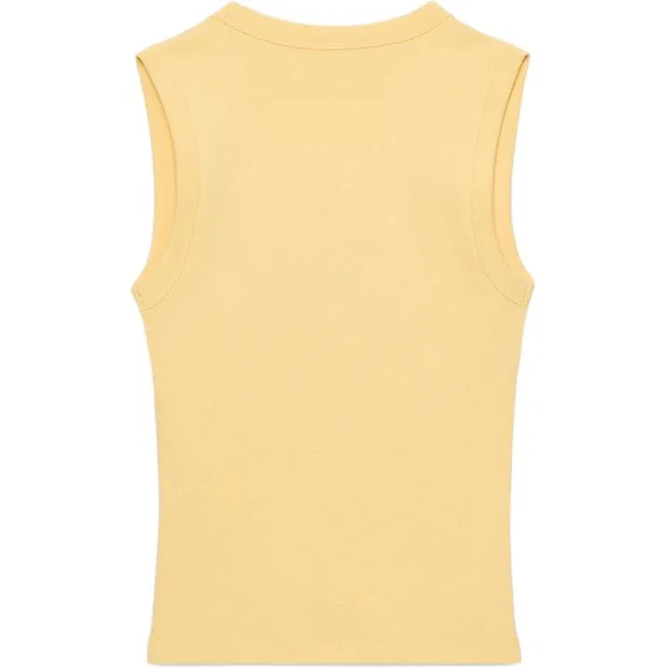 Женский топ-майка с V-образным вырезом, прямой крой, Yellow, ZARA — фото 3