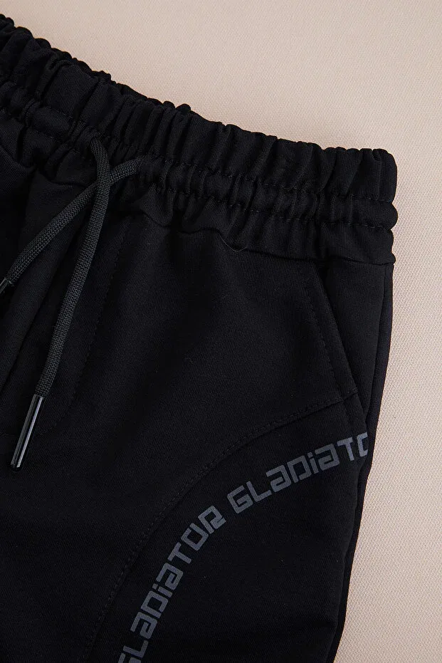 Детские шорты для мальчиков с принтом Gladiator Printed, Fulla Moda, Black — фото 2