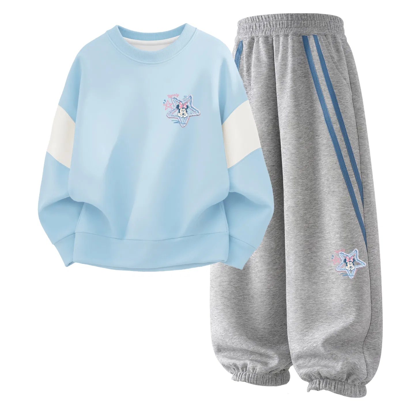 Детский спортивный комплект с принтом Star K Disney, Ди Лайн Стар K Pudding Blue+Light Heather Gray