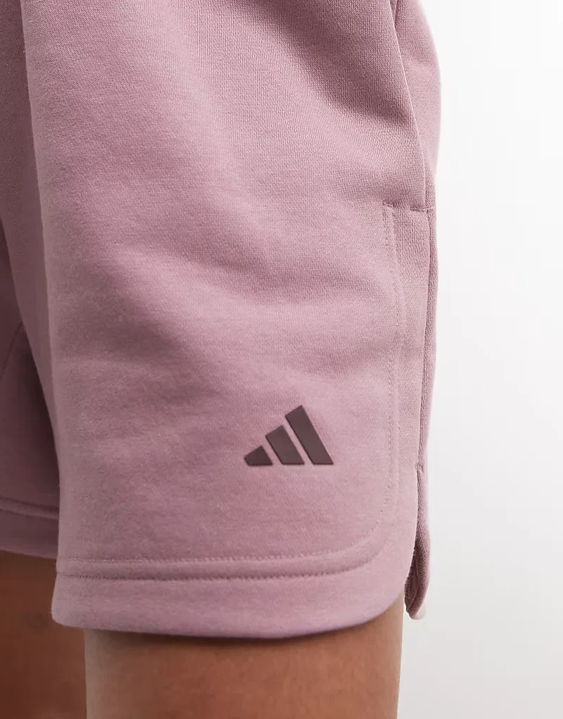 Шорты Adidas Performance Three Stripes Studios в сиреневом цвете — фото 4