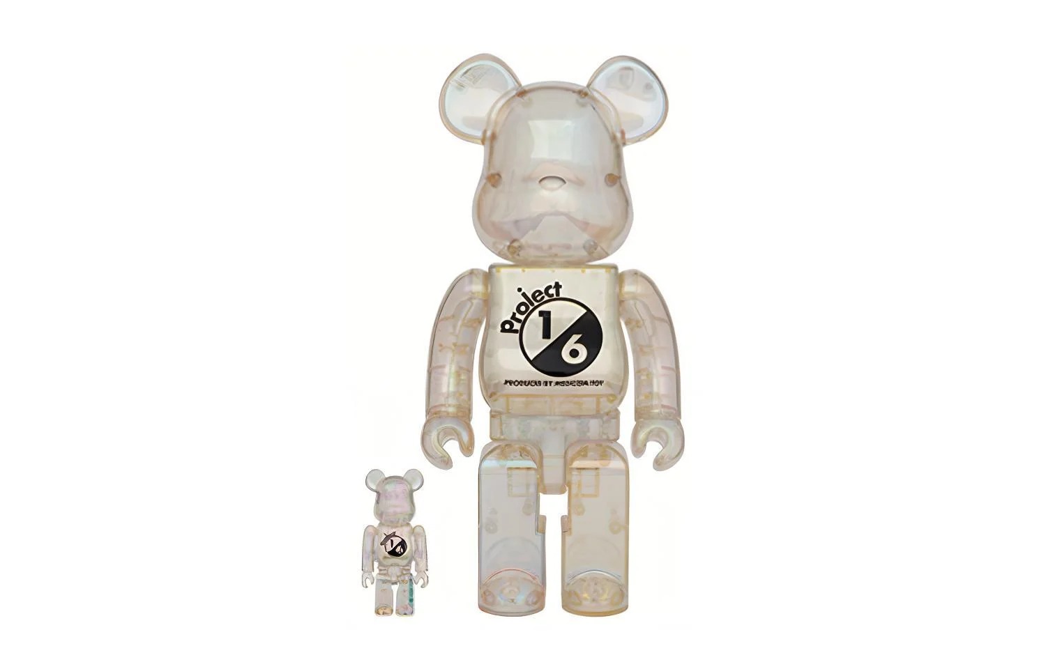 

Виниловая фигурка Be@rbrick Project 1/6 Black Clear Chrome 30 см + 7 см, прозрачный хром