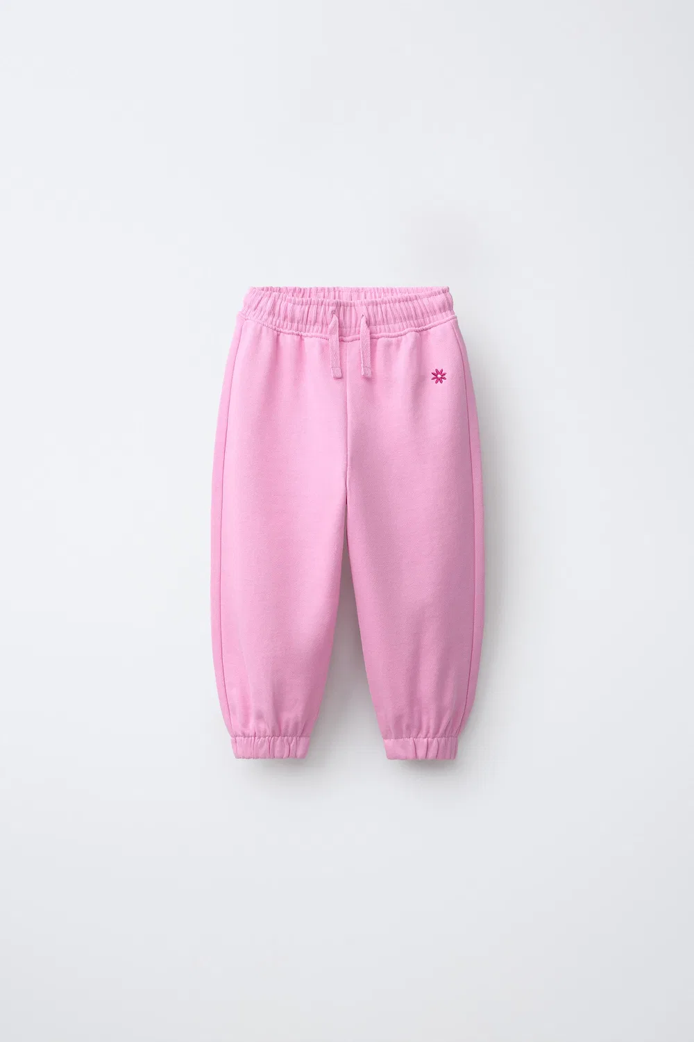 Плюшевые брюки с вышивкой в виде ромашек ZARA, Chalk pink