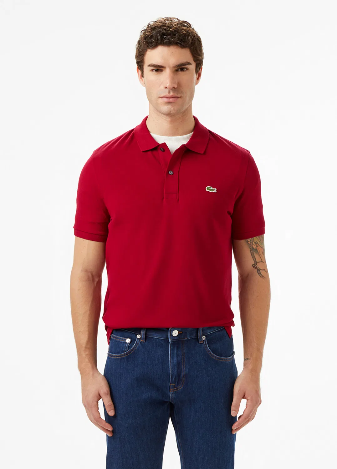 Поло Lacoste L.12.12 Slim Fit, BORDO-476 — фото 2