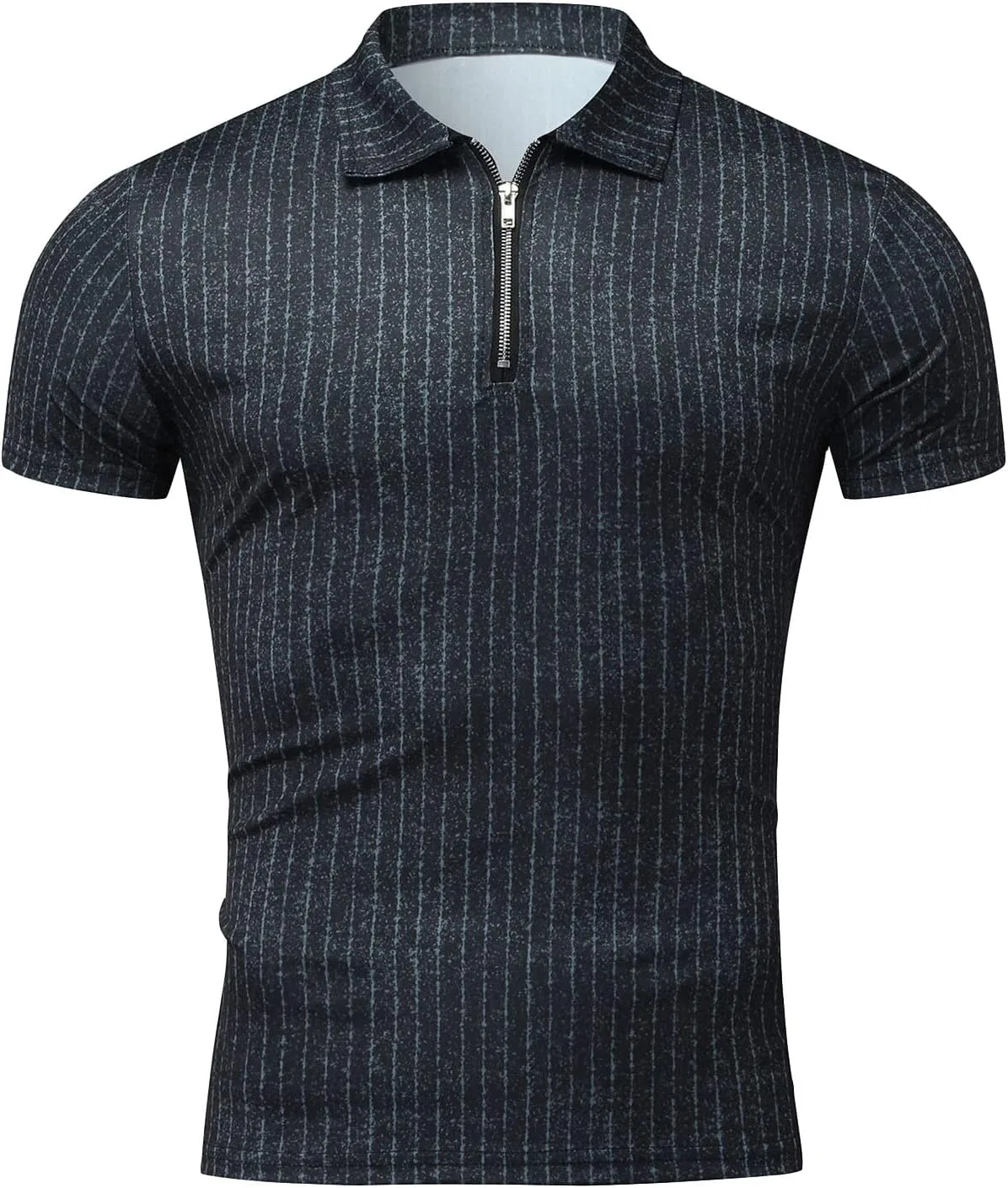 Мужская хенли футболка с воротником-стойкой Slim Fit, Black