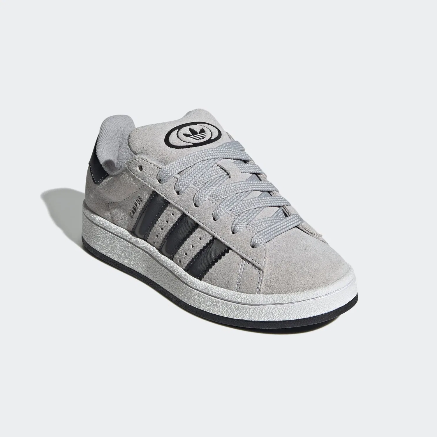 Детские кроссовки замшевые с блестящими полосками Adidas Originals, Grey/Matt Silver/Core Black