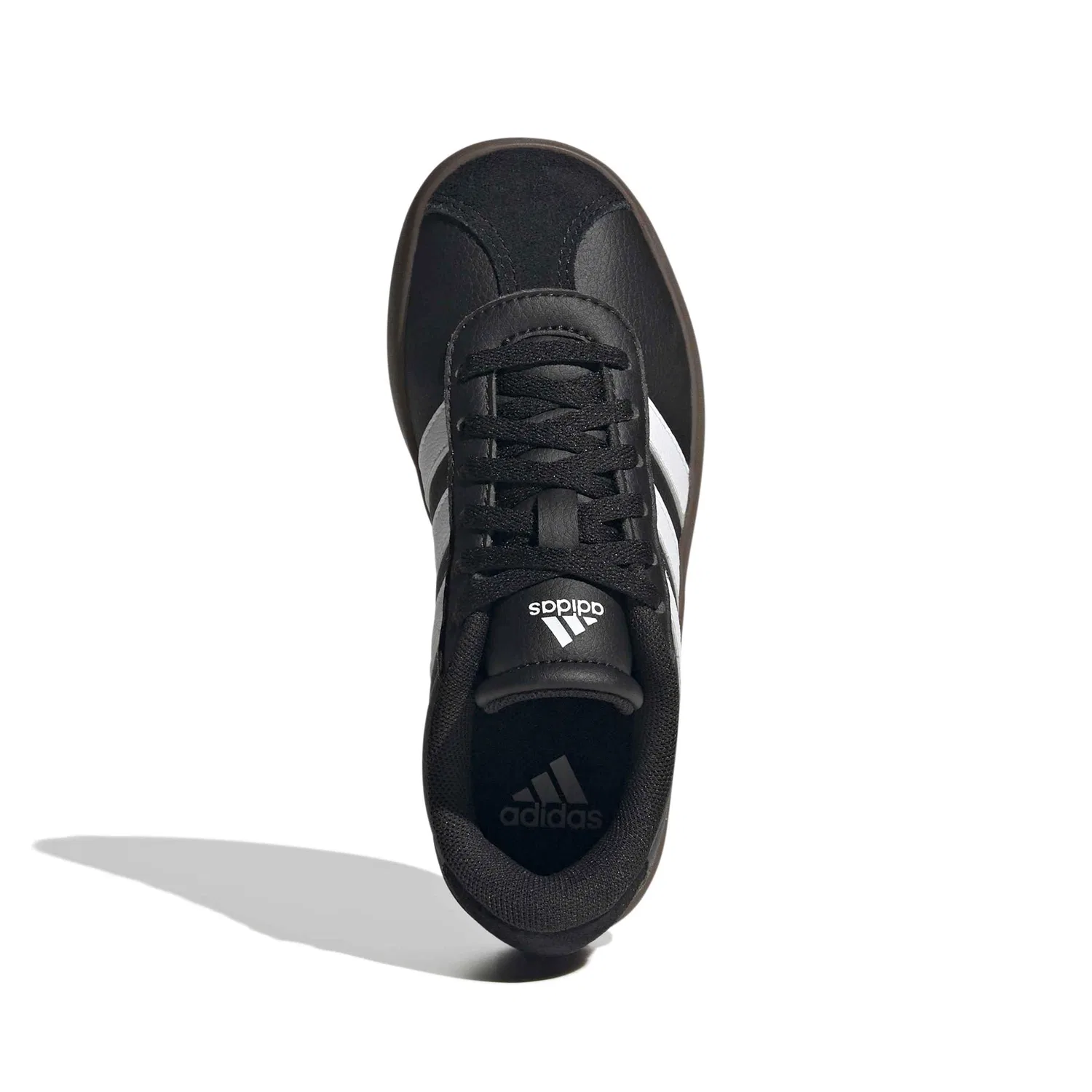 Детские кроссовки для мальчиков с замшевым верхом Vl Court 3.0 Lace Up Adidas, Black White Rubber — фото 2