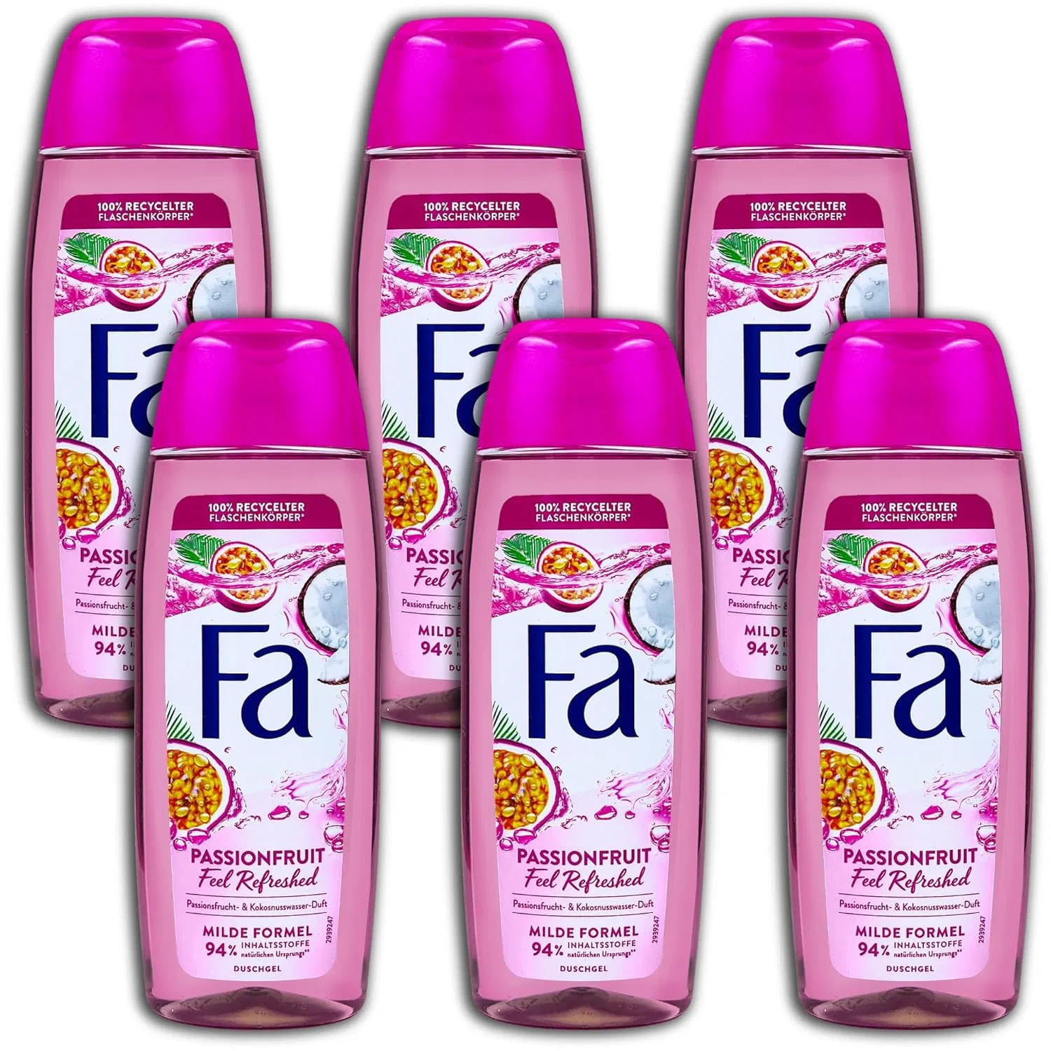 Гель для душа Fa Passion Fruit Feel Refreshed, 6 x 250 мл, Henkel