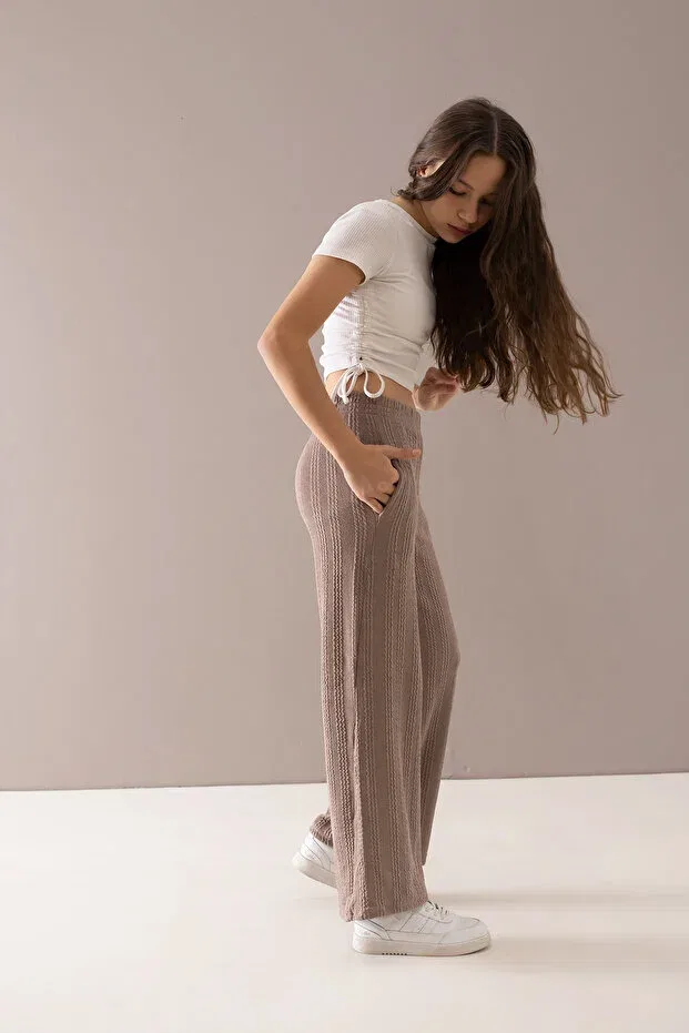 Детские брюки для девочек прямого кроя Cansın Mini, Nude Color