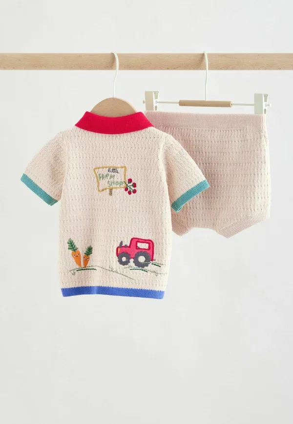Комплект: кардиган и брюки из хлопка Set, Next, Neutral Bright Farm — фото 2