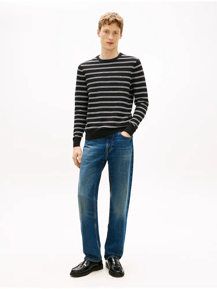 Свитер с фактурным узором, Regular Fit TOMMY HILFIGER, Black — фото 2