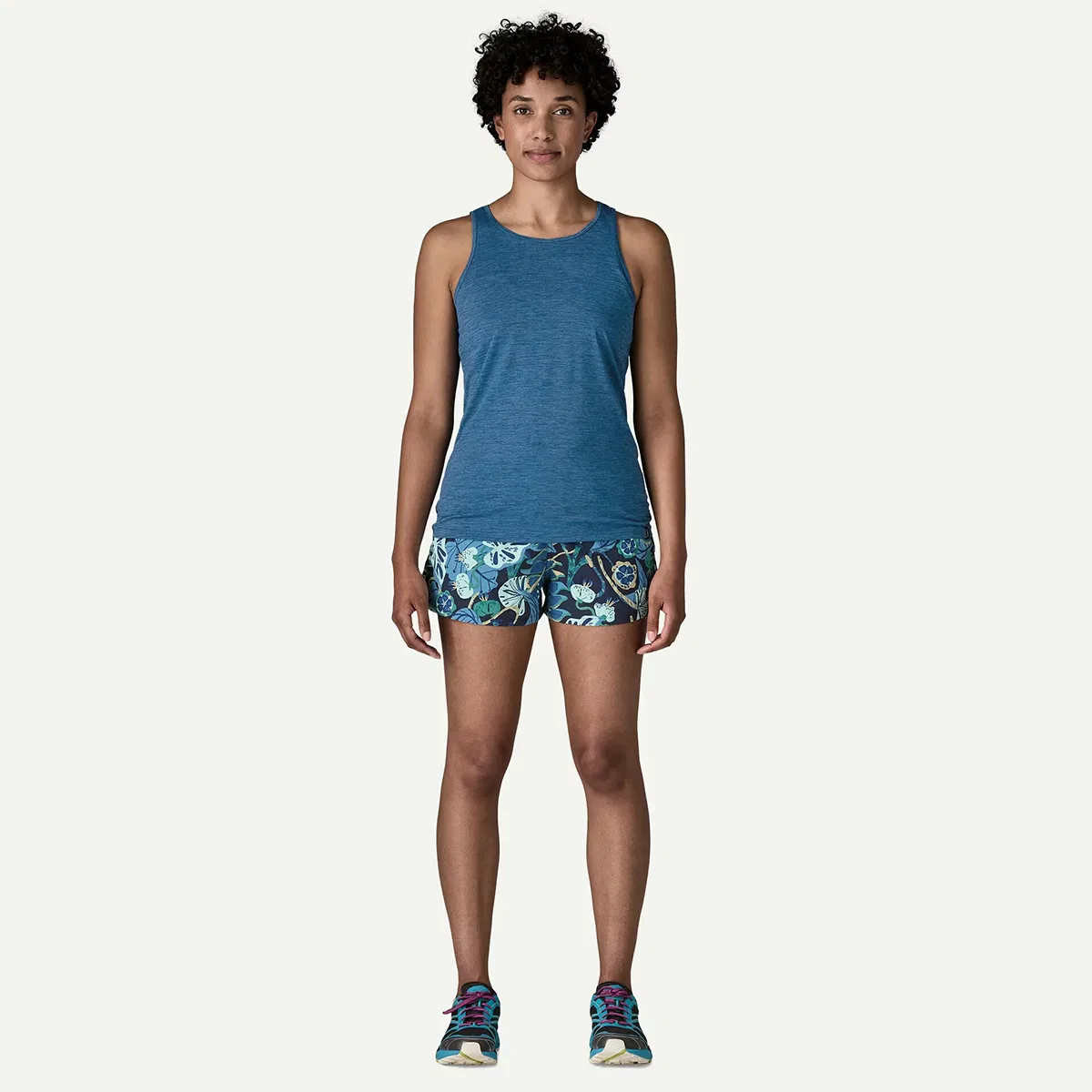 Женский топ-борцовка с быстросохнущей ткани Capilene Daily Patagonia, Aquatic Blue/Light Aquatic Blue X-Dye — фото 3
