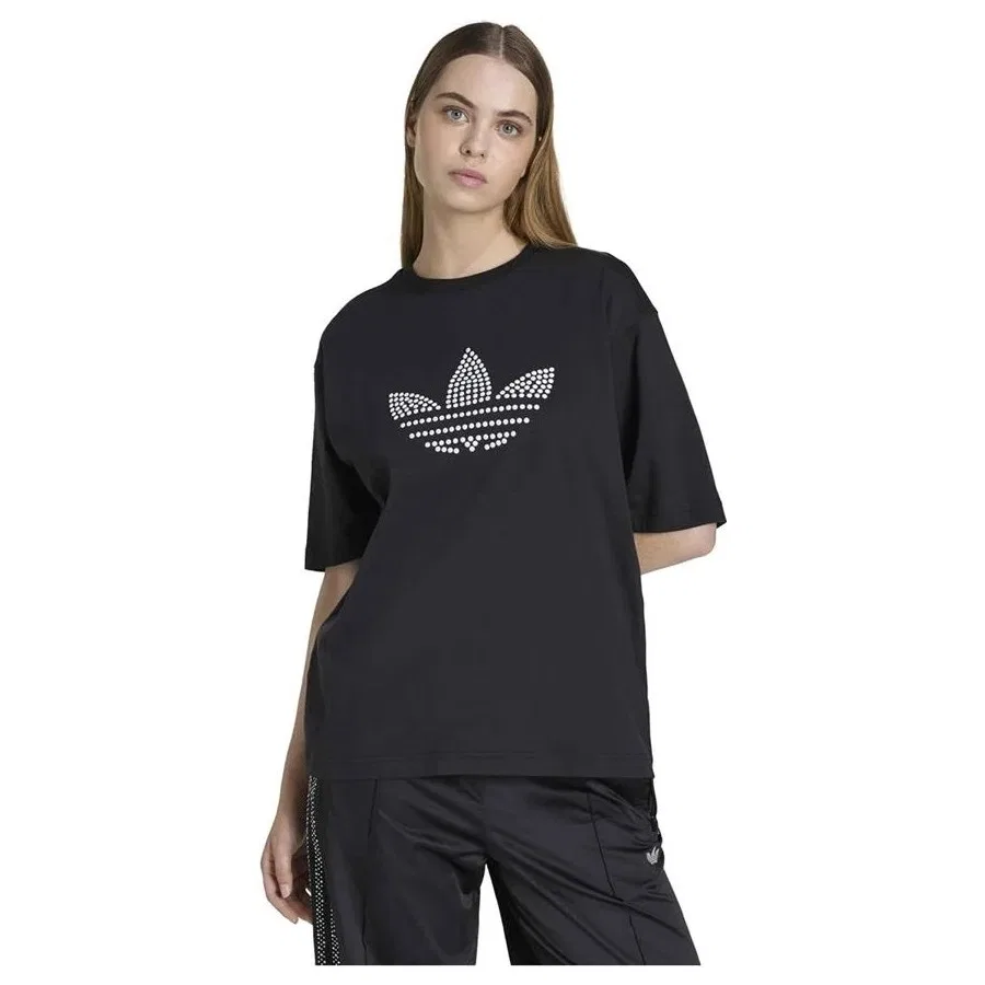 Женская футболка с длинным рукавом Pearl Tee adidas, Черный — фото 2