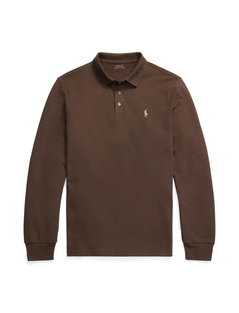 Трикотажная футболка-поло индивидуального кроя Custom slim fit Polo Ralph Lauren, коричневый