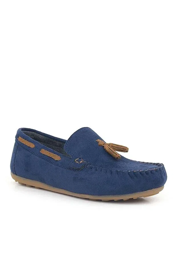 Детские лоферы для мальчиков замшевые Ortopedikal, Navy Blue