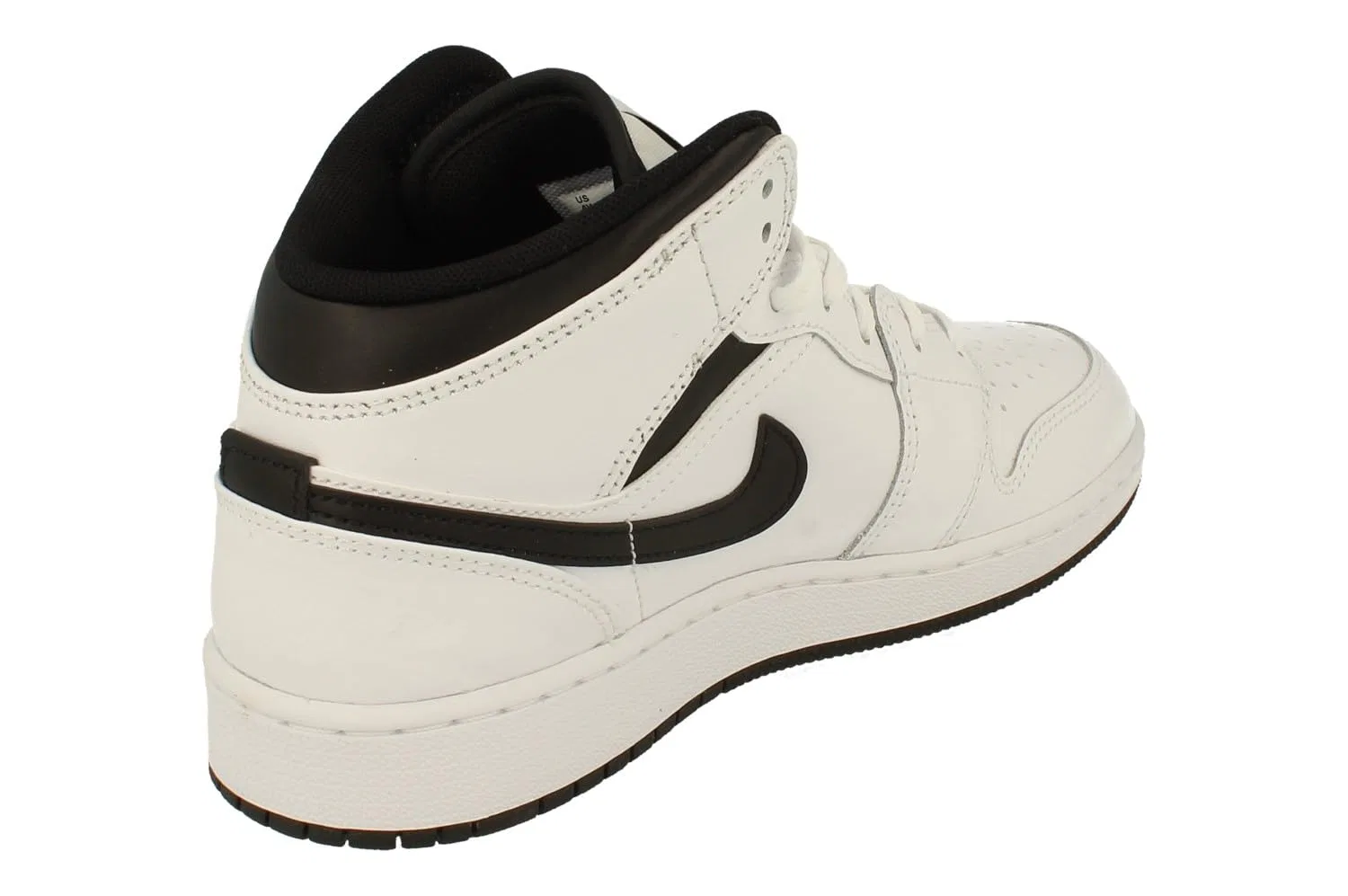 Детские баскетбольные кроссовки Air Jordan 1 Mid NIKE, White Black 132 — фото 3