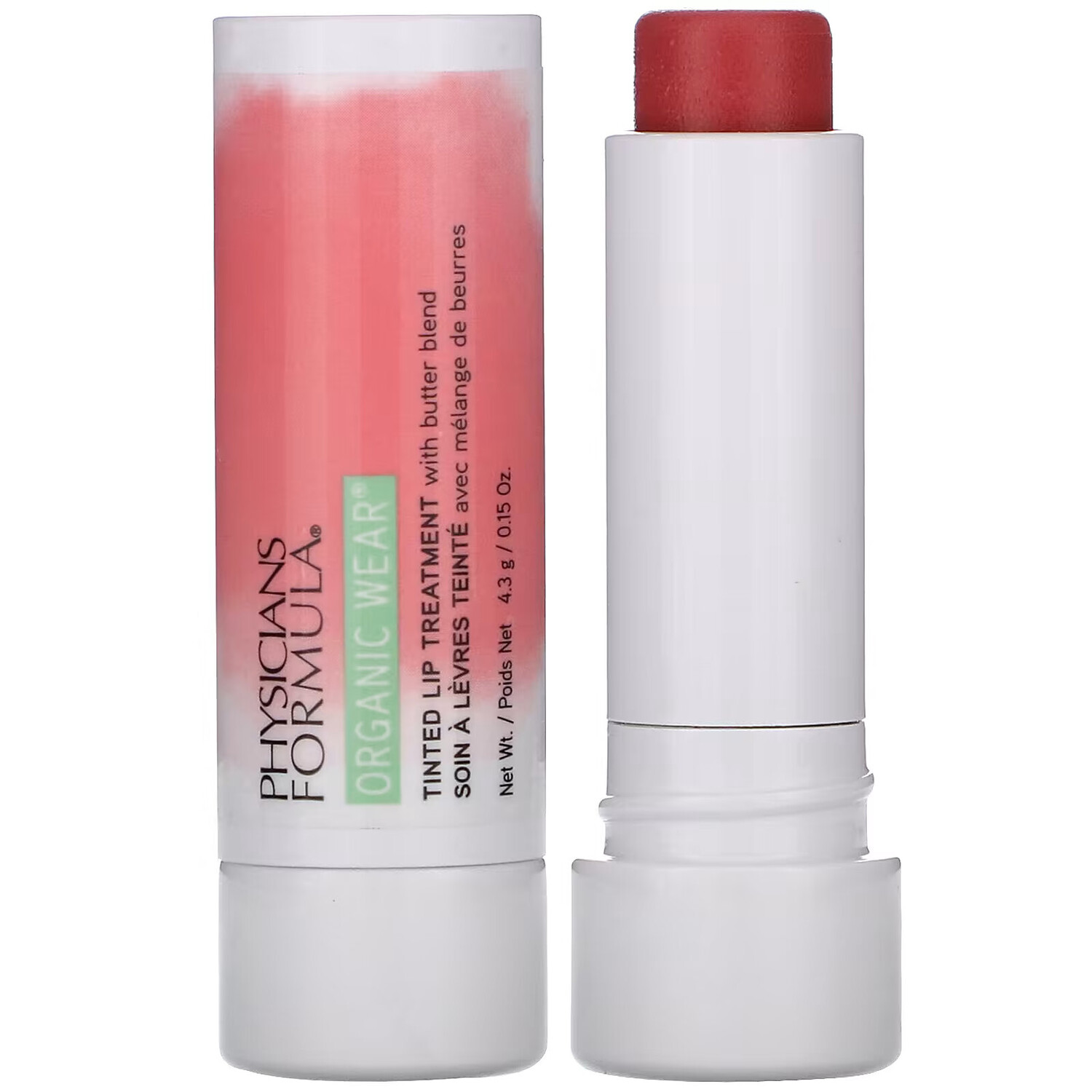 

Physicians Formula, Organic Wear, тонирующее средство для губ, розовый, 0,15 унции (4,3 г)