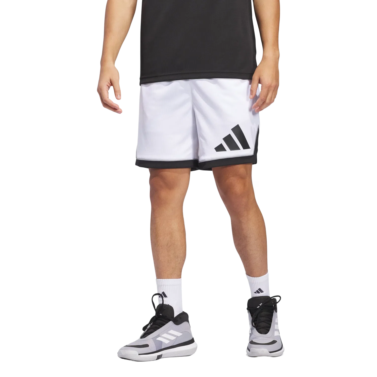 Мужские спортивные шорты с логотипом Adidas Basketball Badge of Sport, белый — фото 2