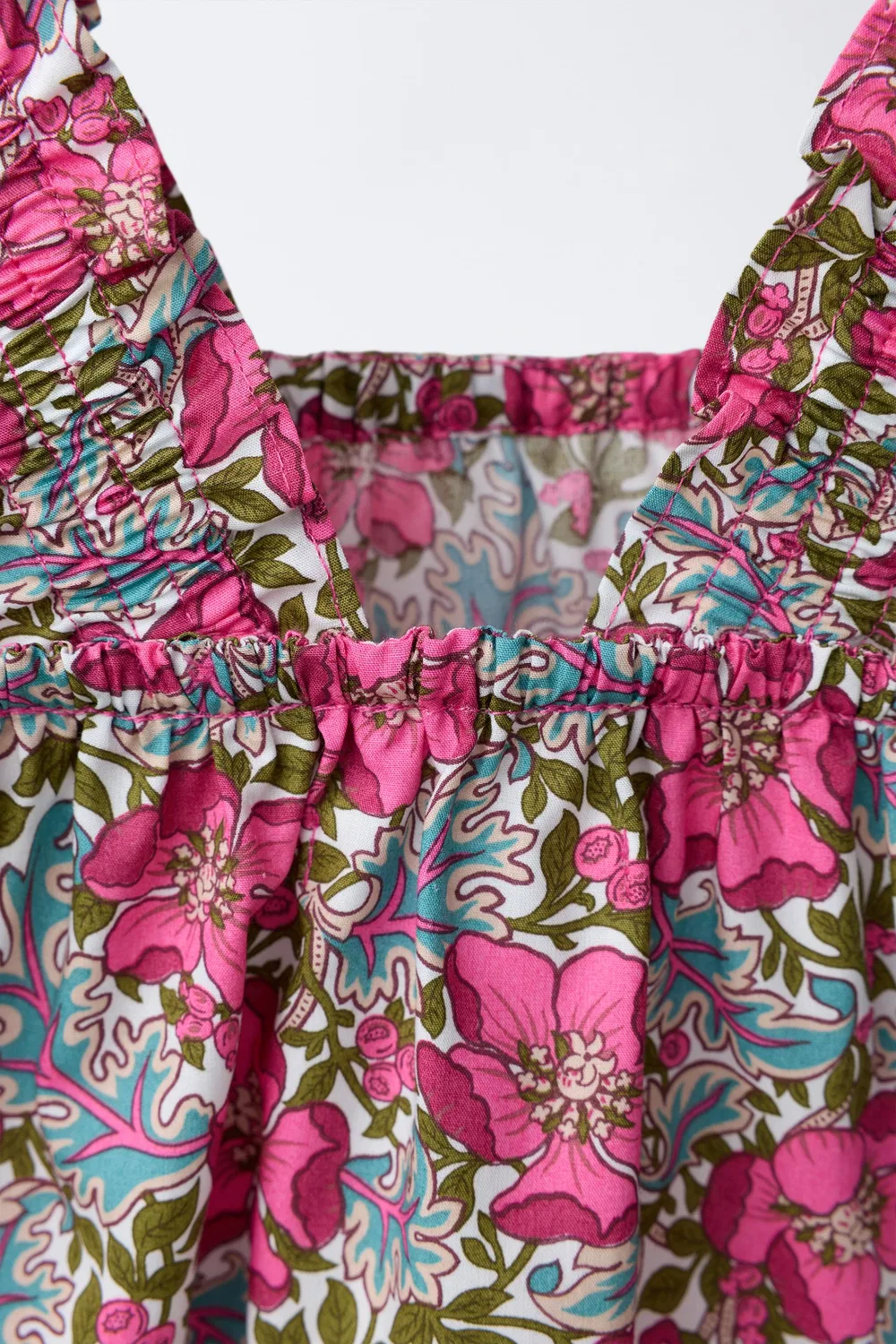 Топ с цветочным принтом, изготовленный из ткани Liberty. ZARA, Fuchsia — фото 4