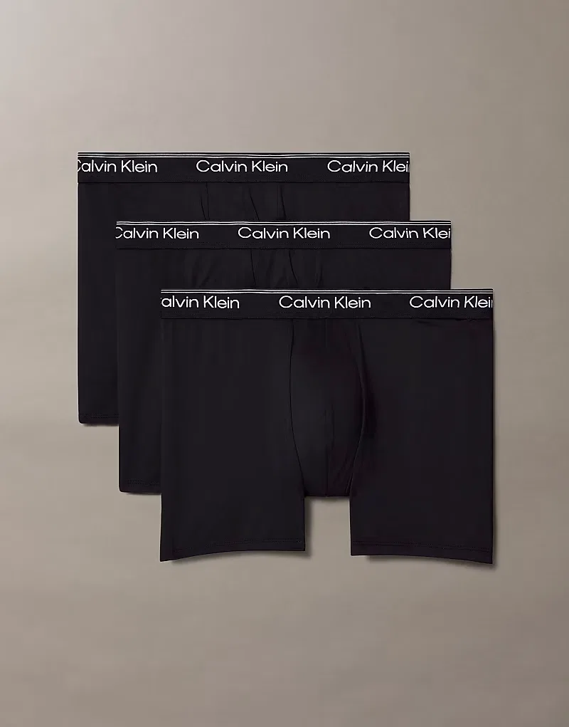 Боксеры-брифы микро стретч 3 шт Calvin Klein, черный