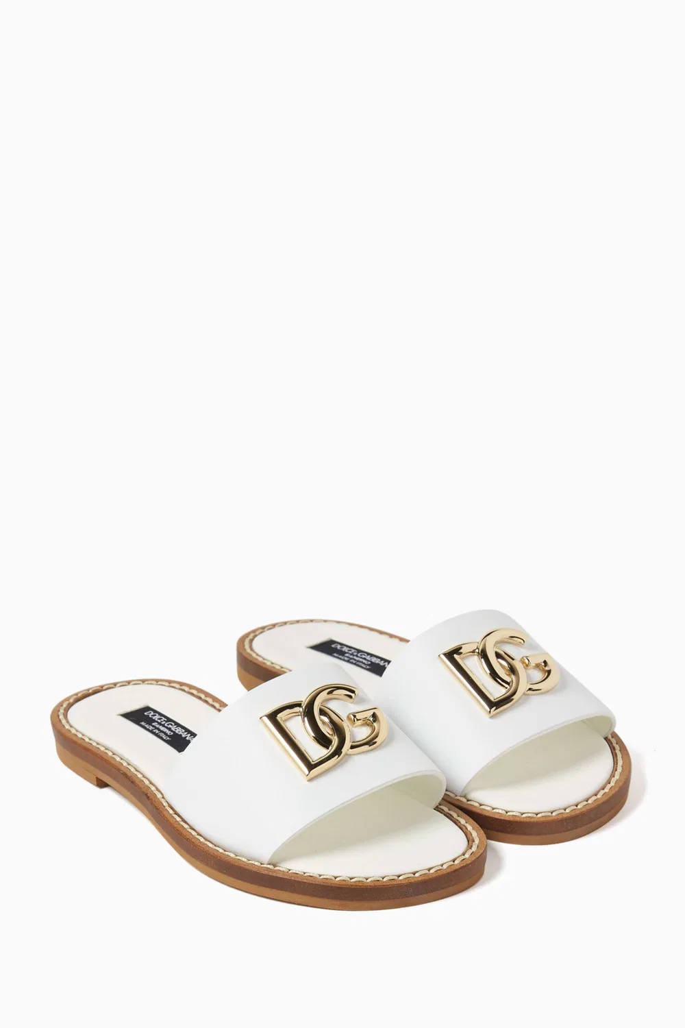 Слайды кожаные DG Logo Dolce & Gabbana