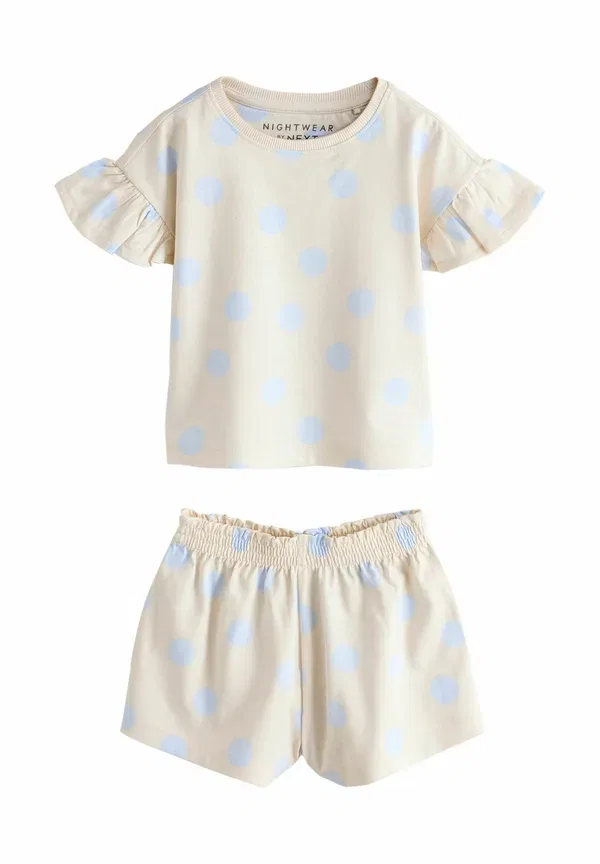 Комплект пижам из 3 пар, хлопок, Regular fit - polka dots short pyjamas 3 pack, Next, синий, коричневый — фото 3