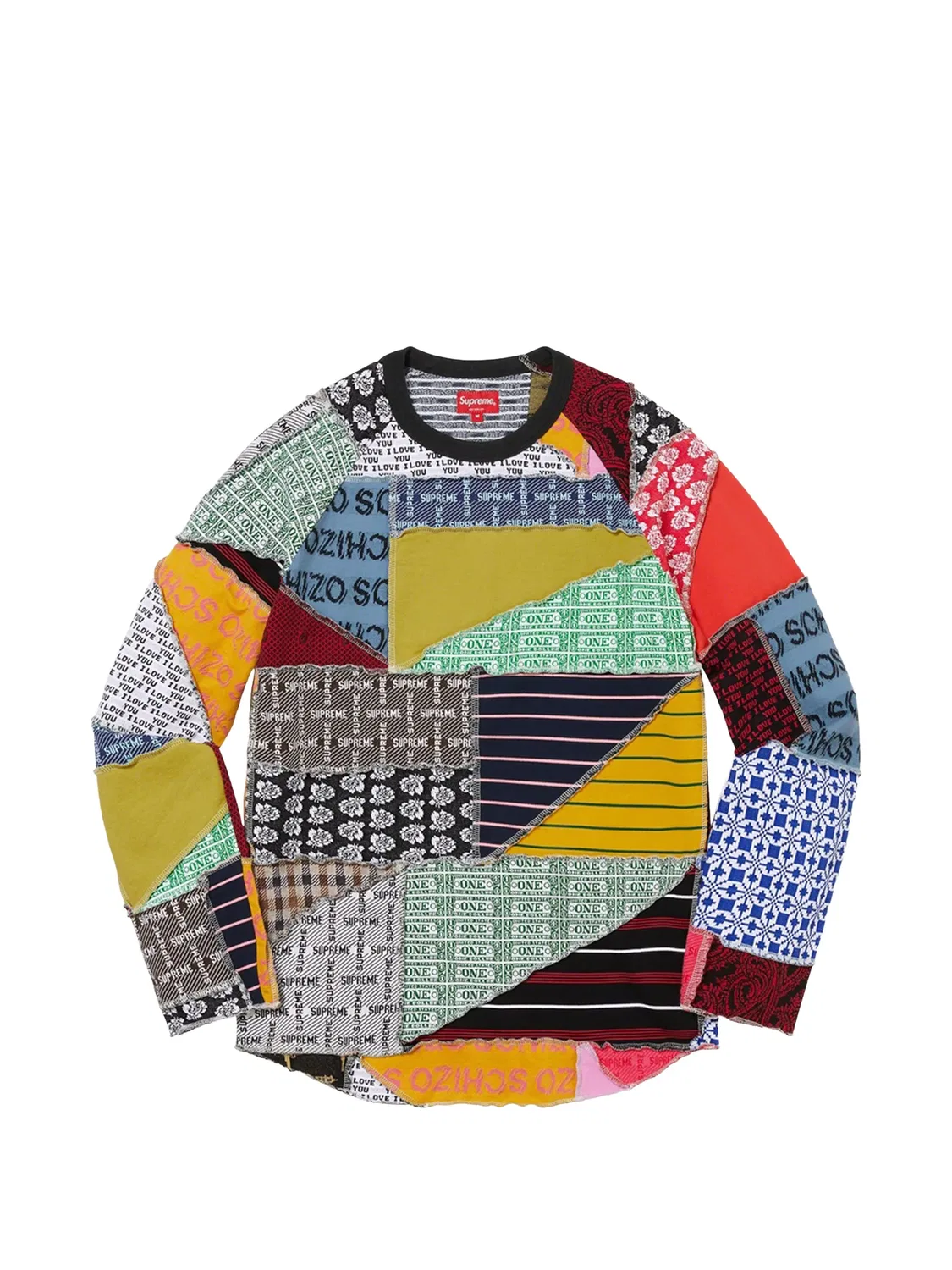 Жаккардовая футболка в технике пэчворк Supreme, оранжевый