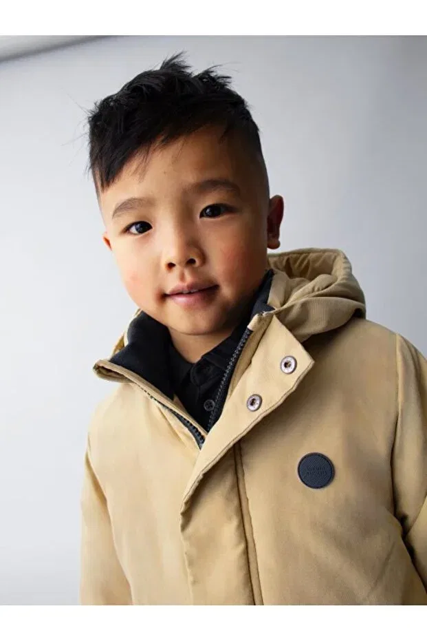 Детское пальто для девочек с капюшоном Mountain Parka Mayoral, Beige — фото 2