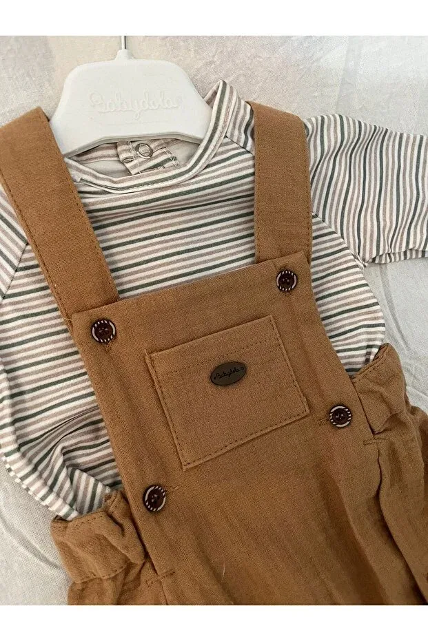 Детский комбинезон для мальчиков хлопковый Babydola, Brown — фото 4