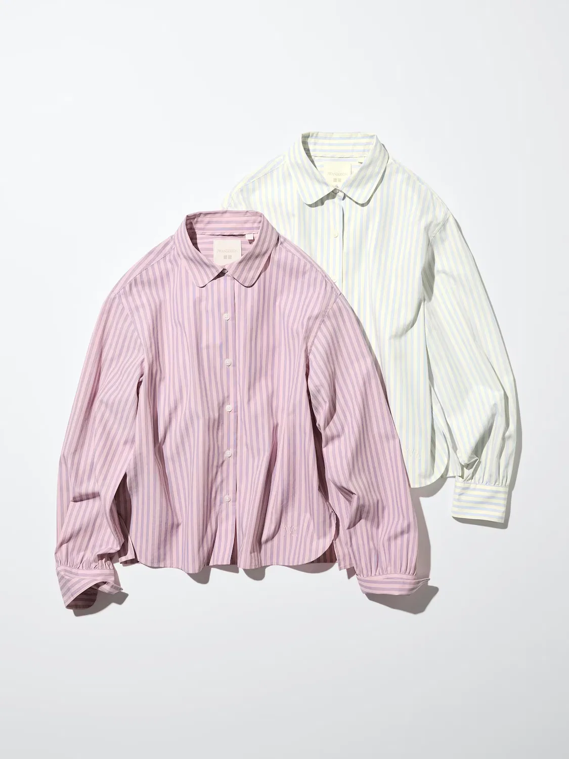 Рубашка хлопковая Uniqlo, с объемными рукавами в полоску, розовый — фото 3
