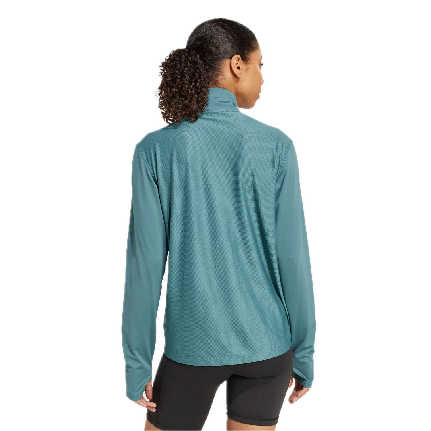 Женская толстовка с полузастежкой Own the Run Adidas, зеленый — фото 3