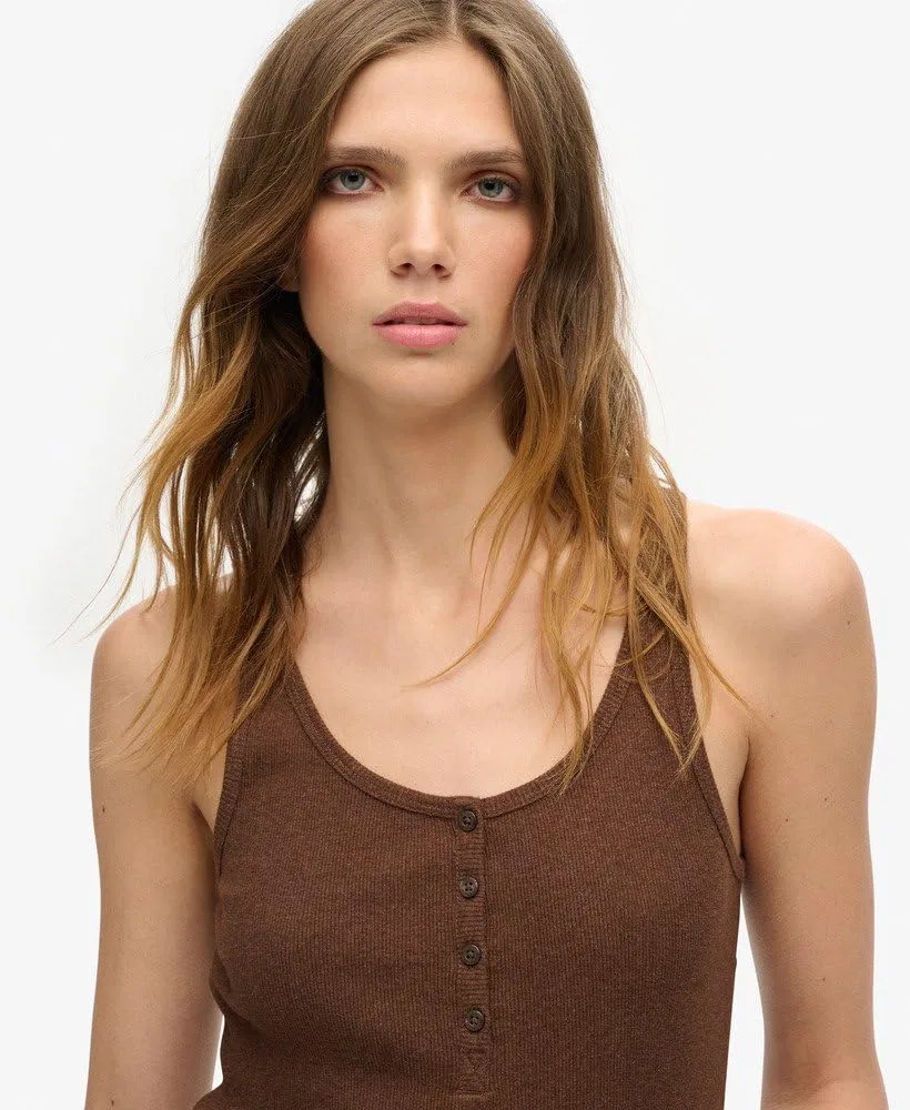 Женский топ без рукавов Athletic Essentials Superdry, Dark Chocolate Melange — фото 3