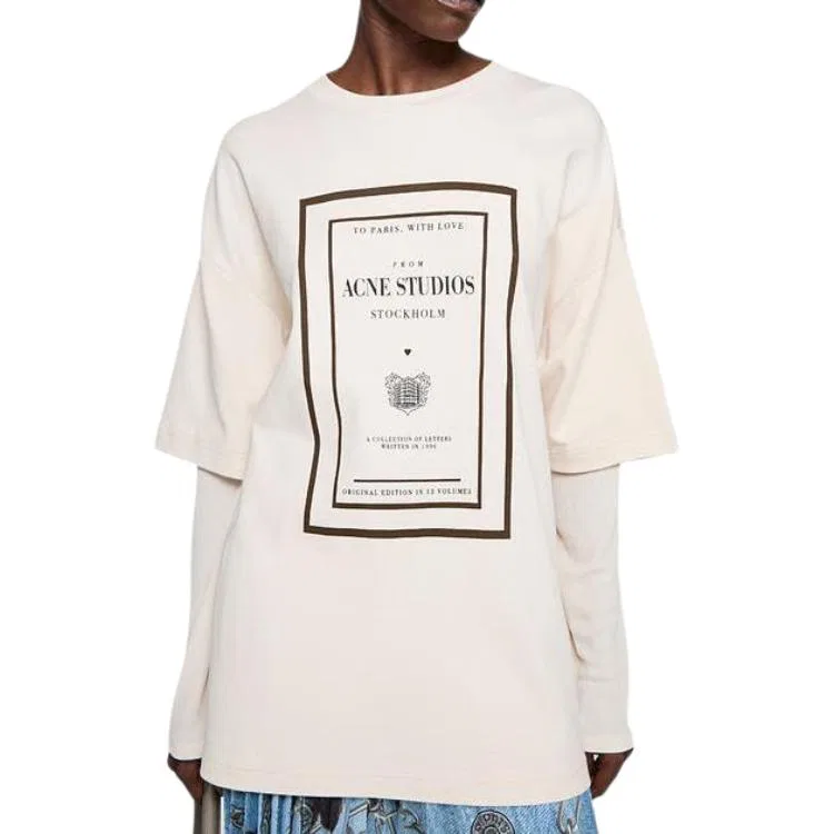 Футболка женская с круглым вырезом, Acne Studios, Warm Beige — фото 3