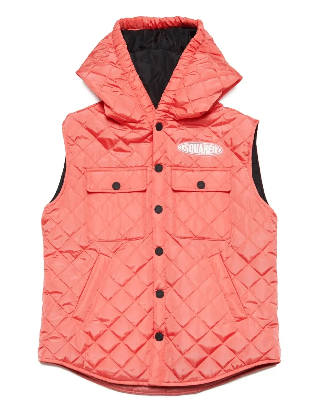 Стеганый жилет с капюшоном Dsquared2 Kids, розовый