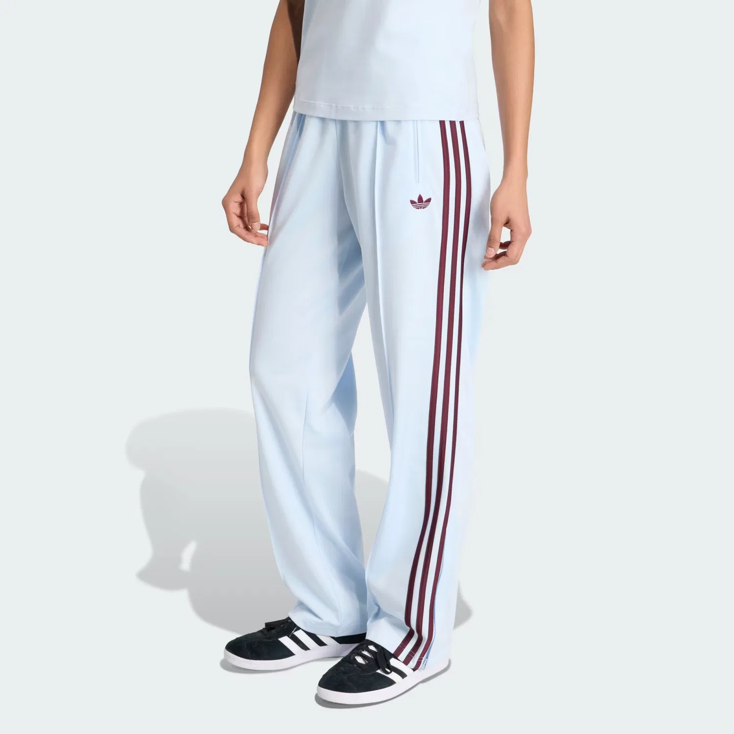 Женские спортивные штаны с контрастными лампасами Firebird Classic Adidas Originals, небесно-голубой/бордовый
