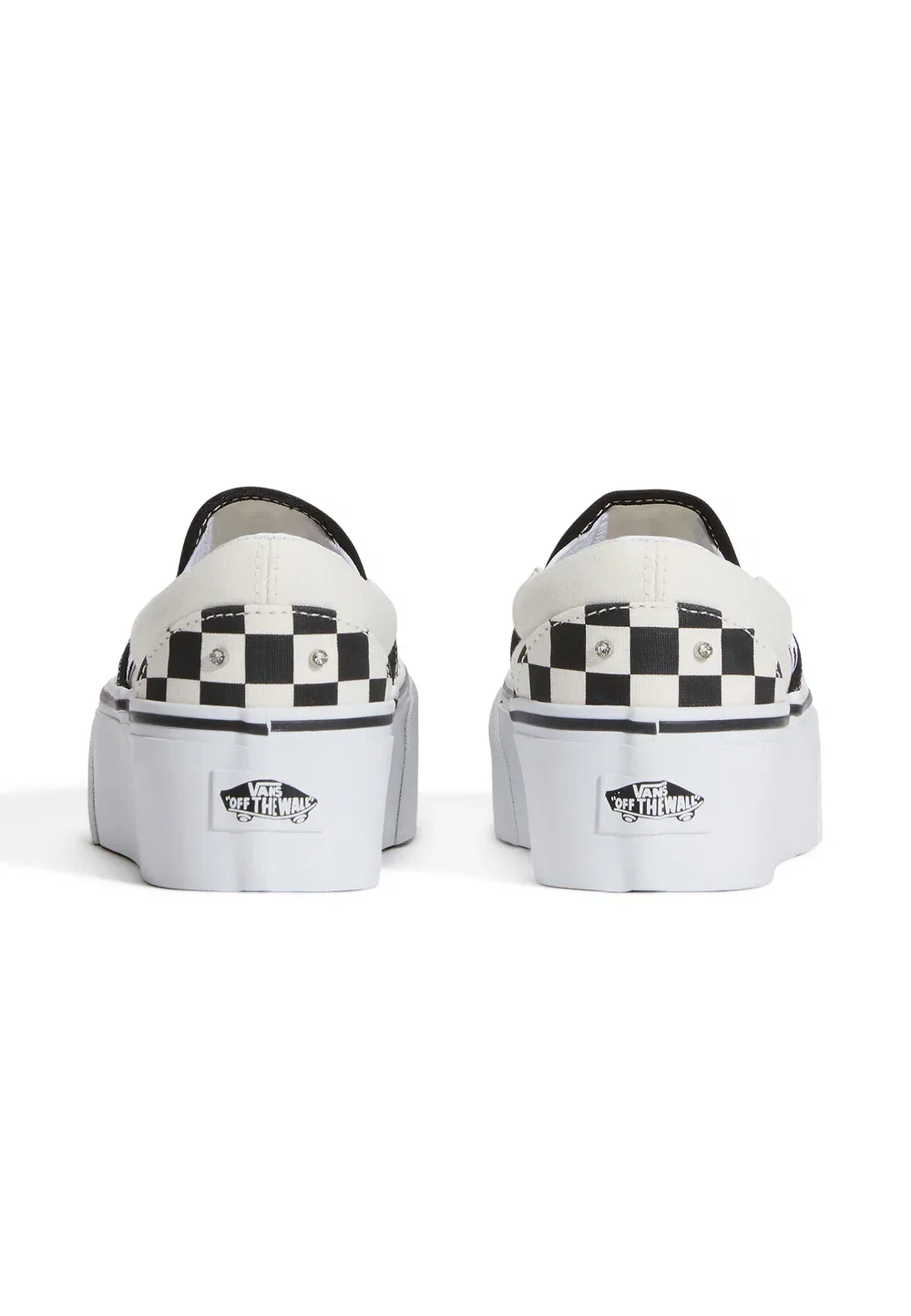 Классические слипоны Stackform унисекс - кроссовки Vans, Rhinestone Black/White — фото 4