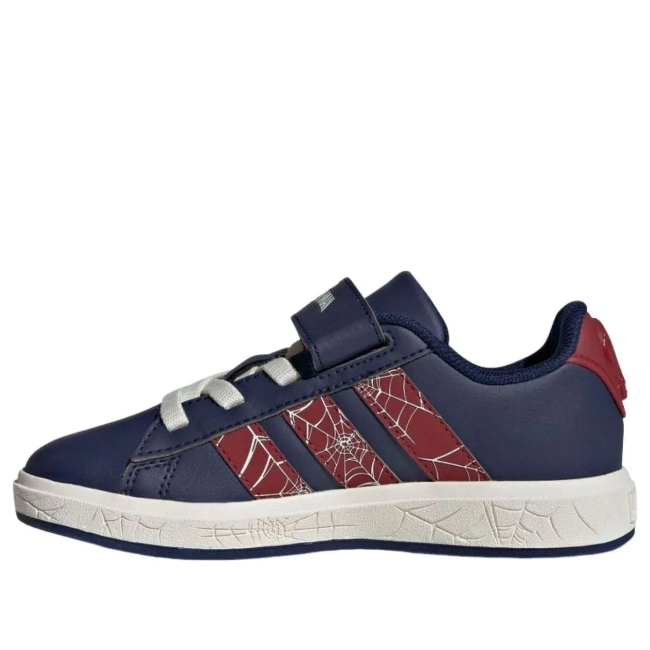Детские кроссовки для мальчиков с закрытой липучкой Grand Court 'Spider-Man' Adidas, синий