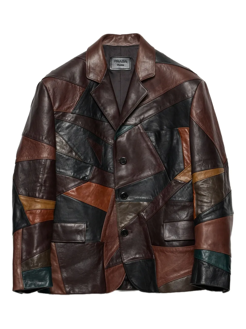 

Куртка в технике пэчворк Prada, коричневый