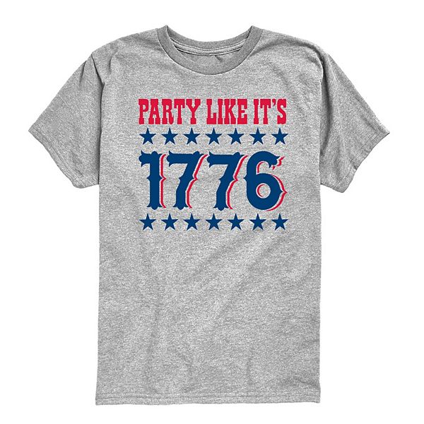 

Футболка с принтом Boys 8-20 party like it's 1776 americana Licensed Character, Athletic Heather