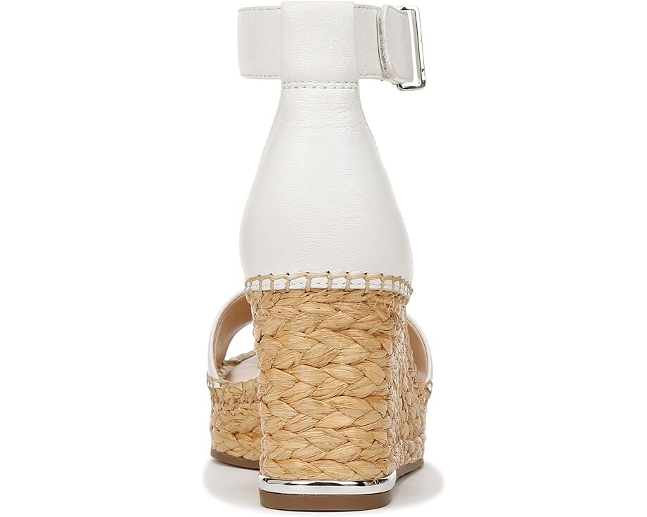 Сандалии Franco Sarto Clemens Raffia Espadrille Wedge Heel, цвет White Leather — фото 4