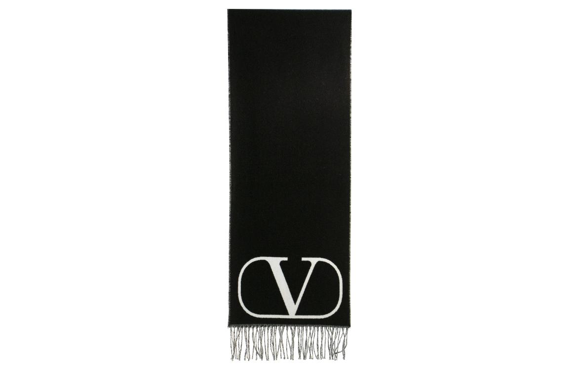 

Вязаный шарф мужской черный Valentino