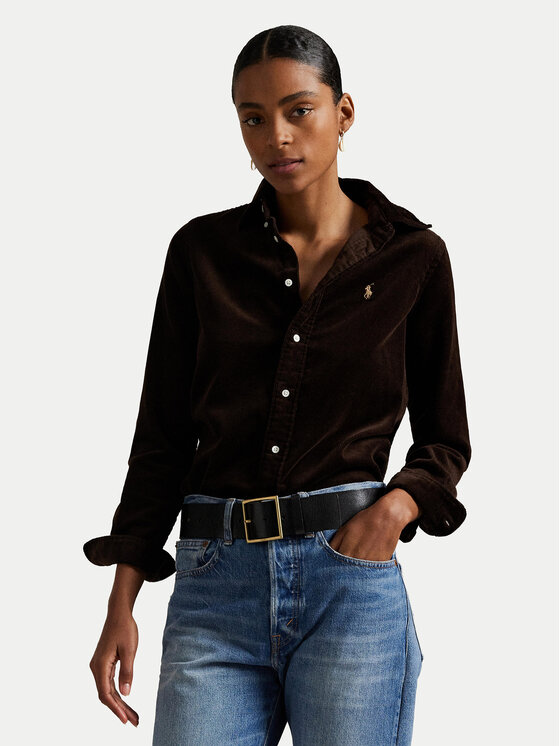 

Рубашка slim fit 211971526002 Polo Ralph Lauren, коричневый