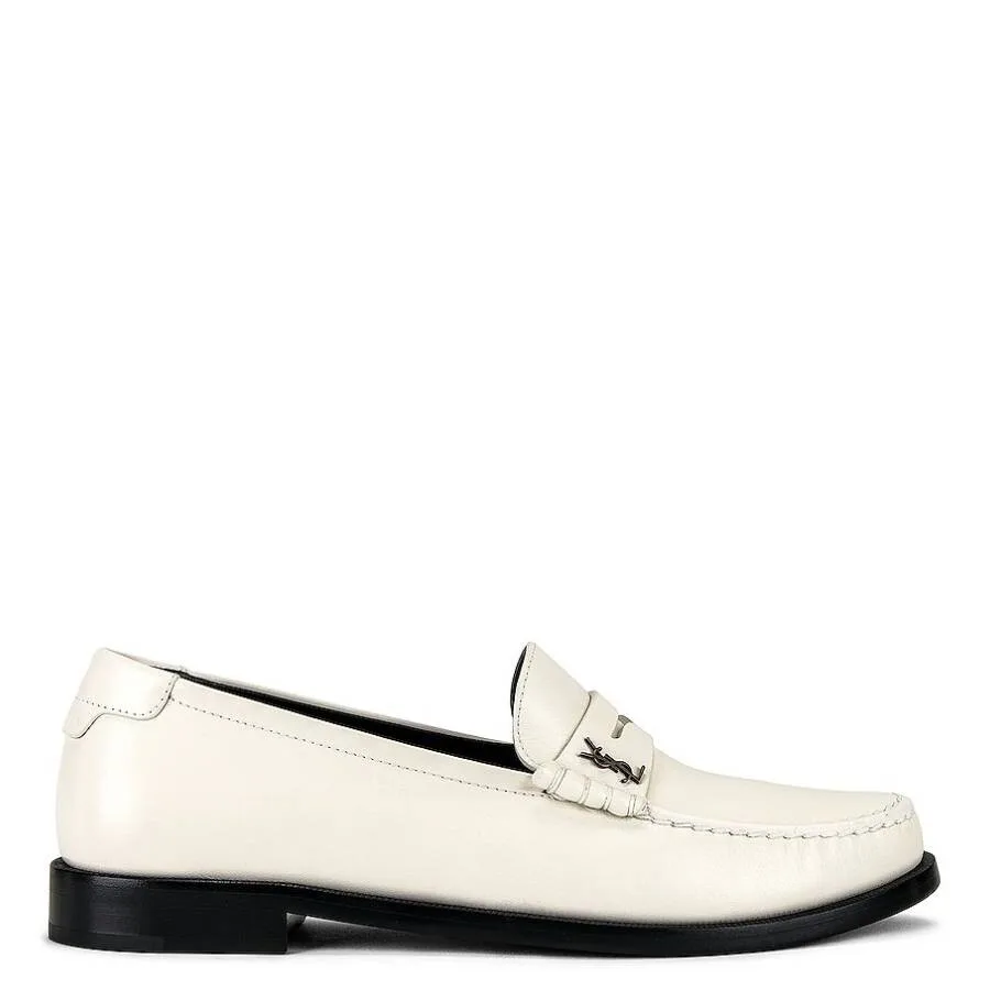 Лоферы с монеткой Saint Laurent Le, белый