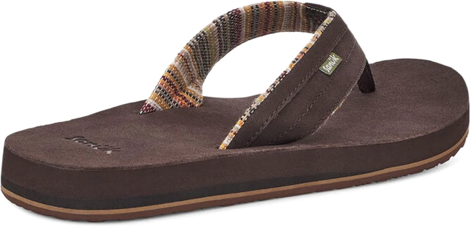 Sanuk Mens Ziggy ST | Flip Flops for Men | Mens Сандалии | Beach Сандалии | Water Friendly & Lightweight | Comfort Footbed, коричневый — фото 4