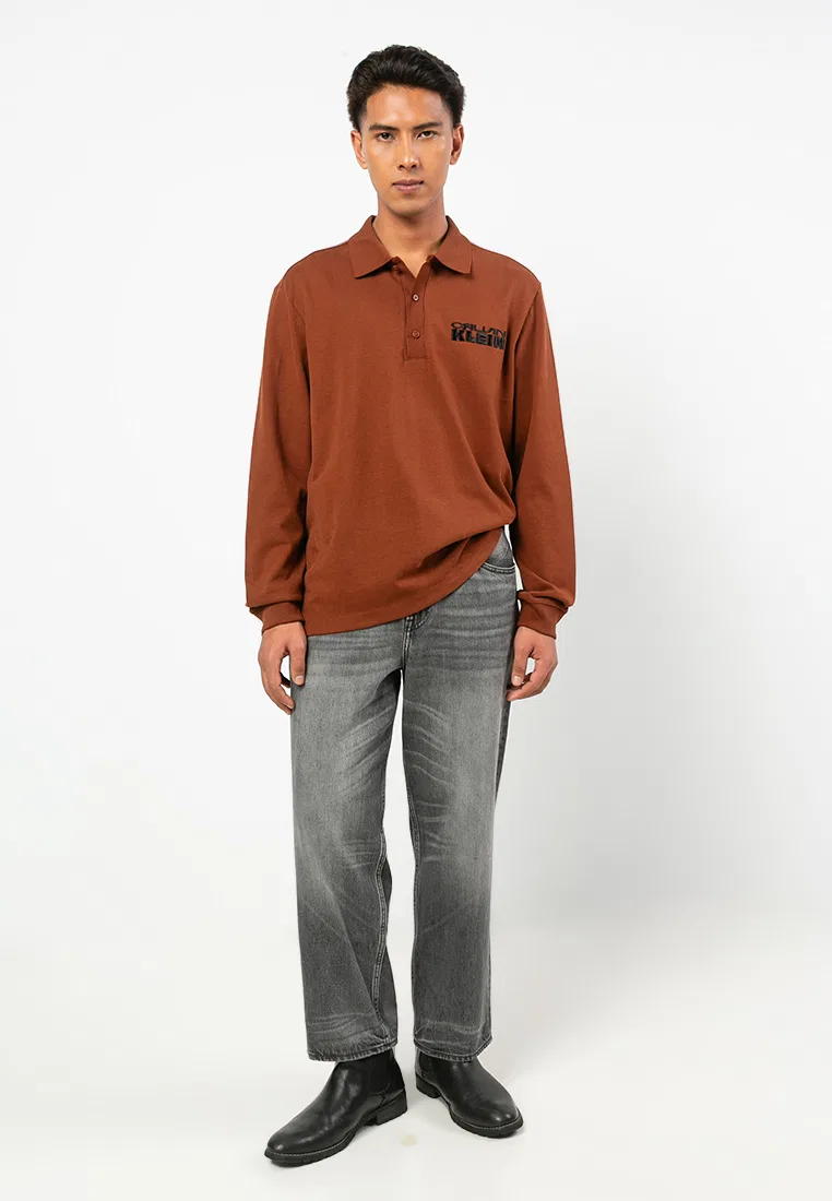 Поло из велюрового джерси, Heavy Jersey, Polo Calvin Klein, красный/вишневый — фото 4