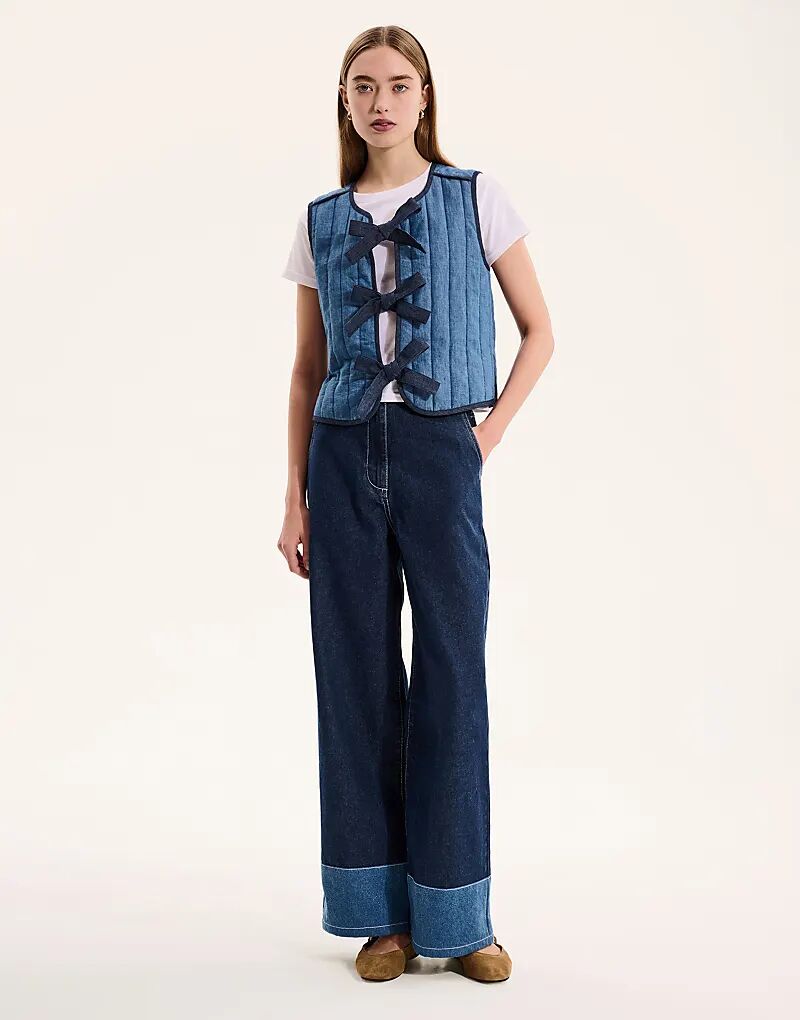 

Стеганая куртка Jojo OMNES с завязками контрастного цвета синего цвета, Синий, Стеганая куртка Jojo OMNES с завязками контрастного цвета синего цвета