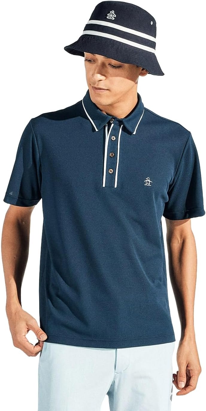 

Мужская рубашка поло Munsingwear MG5SHS06M с коротким рукавом, производство Япония, защита от солнца, влагоотводящая, быстросохнущая, для гольфа, мужская, темно-синий