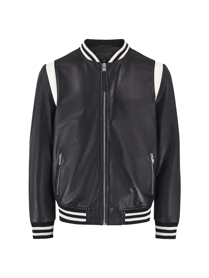 

Кожаная куртка Bolongaro Trevor VARSITY BOMBER, цвет black/white