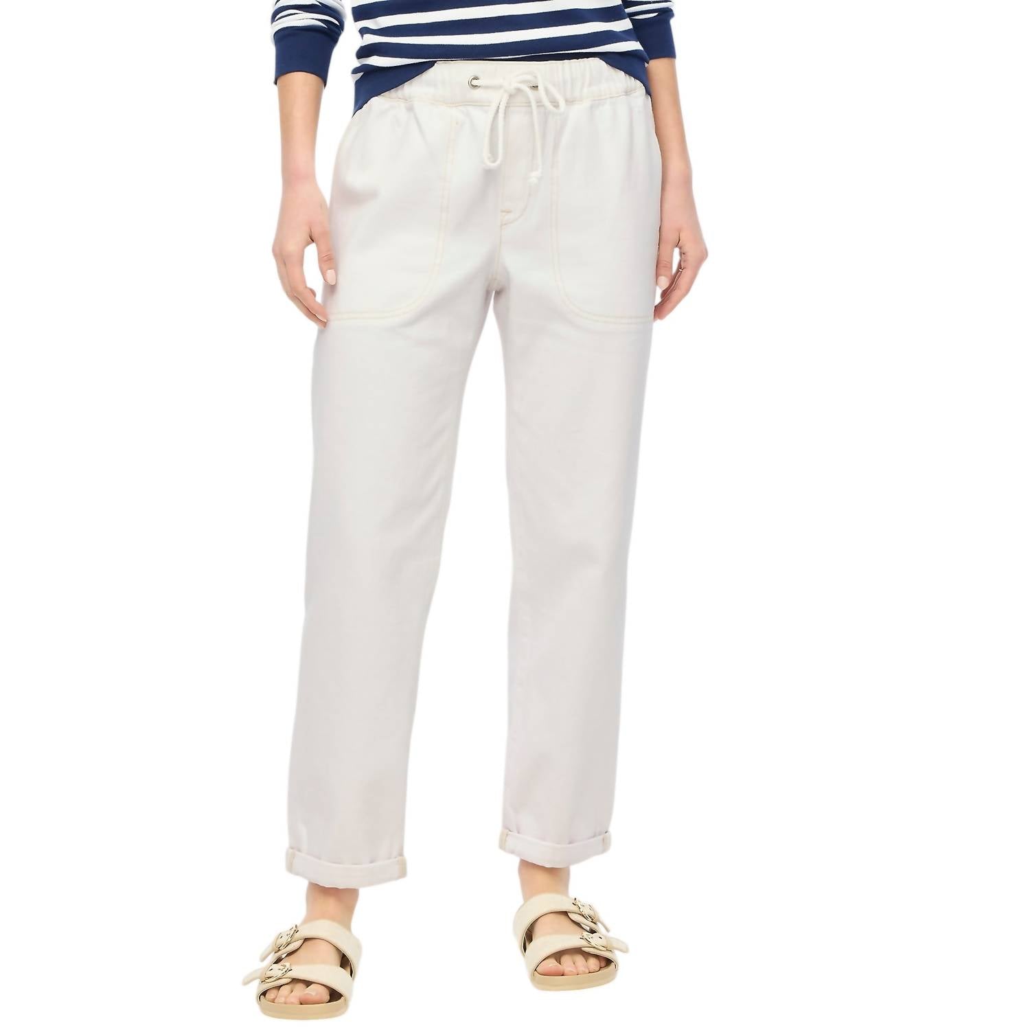 

Джинсы на шнурке белого цвета J.Crew